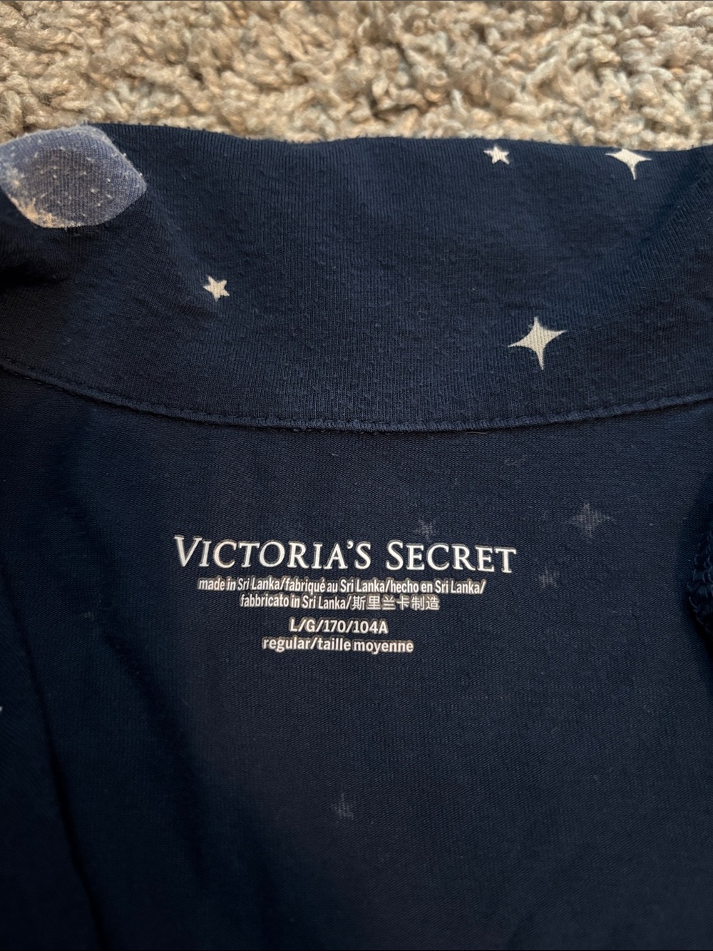 Victoria's Secret Navy Star Print Pajama Set - Picture 2 of 5